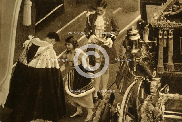 'Princess Elizabeth Arriving at Westminster Abbey', 1937. Creator: Photochrom Co Ltd of London.