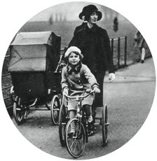 Princess Elizabeth riding a tricycle, March 1932, (1937)