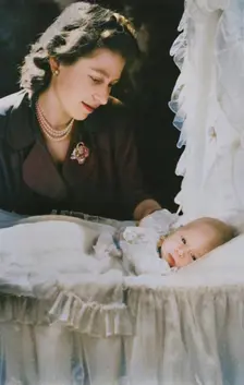 Princess Elizabeth with her Infant Son Prince Charles 1948. Creator: Cecil Beaton