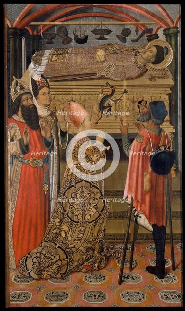 Princess Eudoxia before the Tomb of Saint Stephen. Artist: Vergós Family (active End of 15th cen.y)