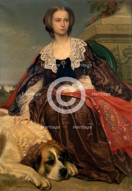 Princess Herminie de Looz et Corswarem, 1860. Creator: Joseph Henri Francois Van Lerius.