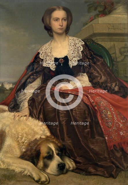 Princess Herminie de Looz et Corswarem, 1860. Creator: Joseph Henri Francois Van Lerius.