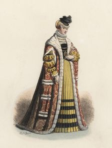 Princess of Bavaria, in the modern age, color engraving 1870