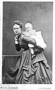Princess of Wales and one of her sons possibly the future King George V, 1867-8