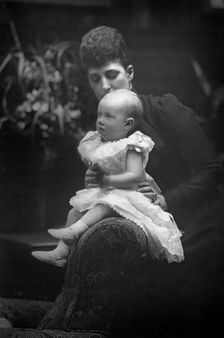 Princess Louise (1867-1931) with her daughter Princess Alexandra (1891-1959), 1893.Artist: W&D Downey