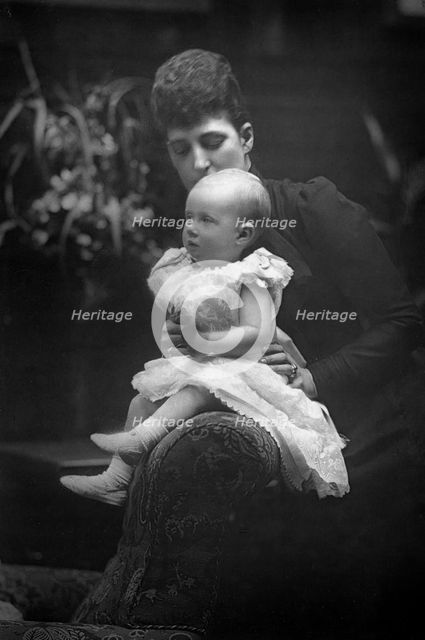 Princess Louise (1867-1931) with her daughter Princess Alexandra (1891-1959), 1893.Artist: W&D Downey