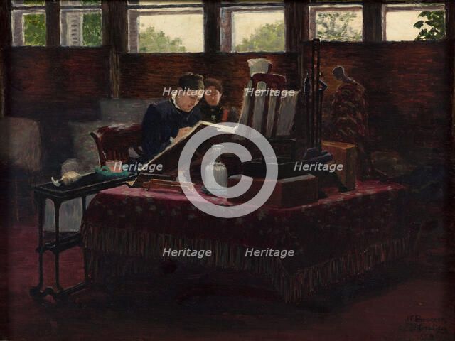 Princess Mathilde in her studio in St-Gratien, 1896. Creator: Joseph Felix Bouchor.