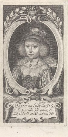 Princess Magdalene Sibylle of Saxony (1617-1668), Duchess of Saxe-Altenburg, c. 1647-1648. Creator: Passe, Simon van de (um 1595-1647)