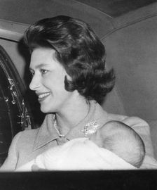 Princess Margaret cradling her new born son Viscount Linley, 1st January 1961