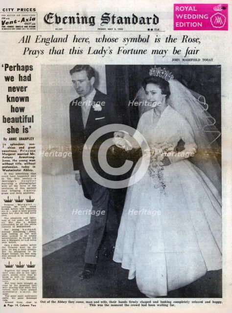 Princess Margaret marries Antony Armstrong-Jones, 6 May 1960. Artist: Unknown