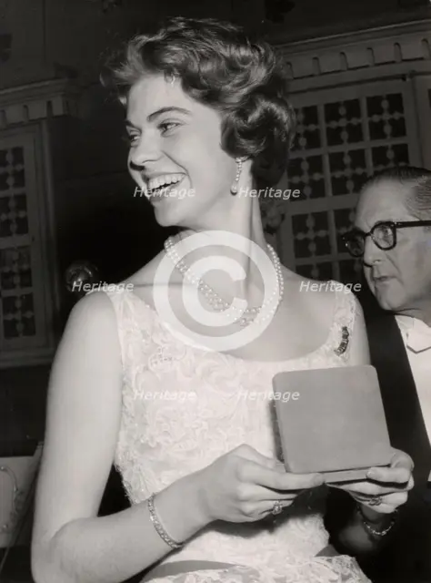Princess Margaretha of Sweden at a gala dinner, Grand Hotel, Stockholm, 28 February 1958. Creator: Unknown.
