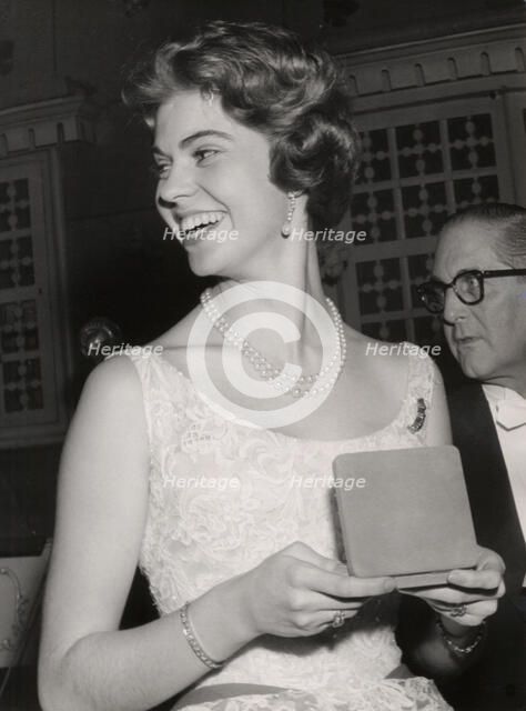 Princess Margaretha of Sweden at a gala dinner, Grand Hotel, Stockholm, 28 February 1958. Artist: Unknown