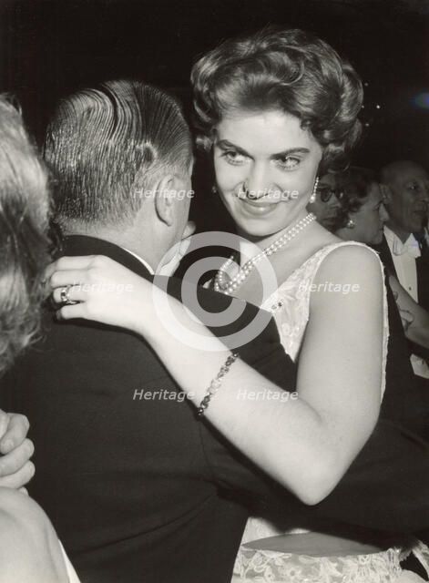 Princess Margaretha of Sweden at a gala dinner, Grand Hotel, Stockholm, 28 February 1958. Artist: Unknown