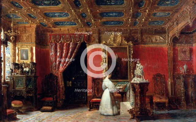 Princess Marie d’Orléans (1813-1839), Duchess of Württemberg, in her Atelier in the Palais des Tuile Artist: Lafaye, Prosper (1806-1883)