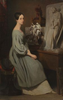 Princess Marie dOrléans in Her Studio, c. 1838. Creator: Ary Scheffer (Dutch, 1795-1858)