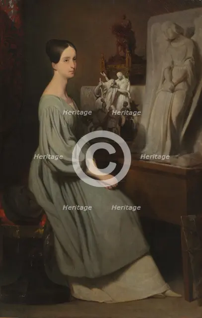 Princess Marie dOrléans in Her Studio, c. 1838. Creator: Ary Scheffer (Dutch, 1795-1858).