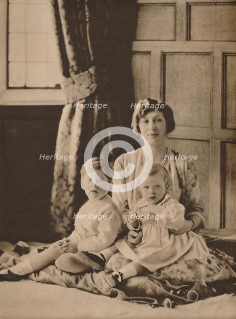 Princess Mary, Viscountess Lascelles, with her two sons, Gerald and George, 1926 (1935). Artist: Unknown.