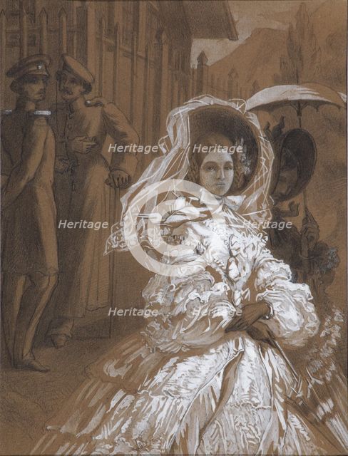 Princess Mary. Illustration to the novel A Hero of Our Time by Mikhail Lermontov, 1862. Artist: Vereshchagin, Vasili Vasilyevich (1842-1904)
