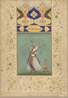 Princess Smoking a Hookah (as Salabhanjika), 1700s. Creator: Unknown