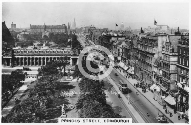 Princess Street, Edinburgh, 1936. Artist: Unknown