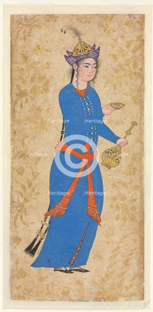Princess with Wine Bottle and Cup (recto), c. 1550-1600. Creator: Unknown.