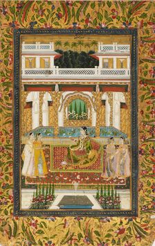 Princess with attendants in a palace, 18th century