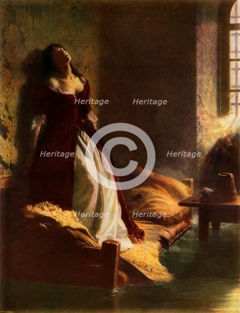 'Princess Tarakanova in the Petropavlovsk Fortress at the Time of the Flood', 1863, (1965).  Creator: Konstantin Flavitsky.