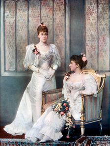 Princess Victoria and Princess Charles of Denmark, late 19th century. Creator: W&D Downey