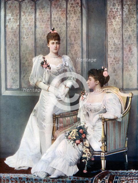 Princess Victoria and Princess Charles of Denmark, late 19th century. Creator: W&D Downey.