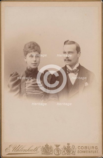 Princess Victoria Melita of Saxe-Coburg and Ernest Louis, Grand Duke of Hesse, c1890-1895. Creator: Photo studio E. Uhlenhuth, Coburg  .