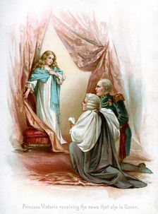 Princess Victoria receiving the news that she is Queen 1897.Artist: Frances Brundage