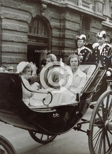 Princesses Desiree, Margareta and Birgitta of Swden, Stockholm, 1951. Creator: Unknown.