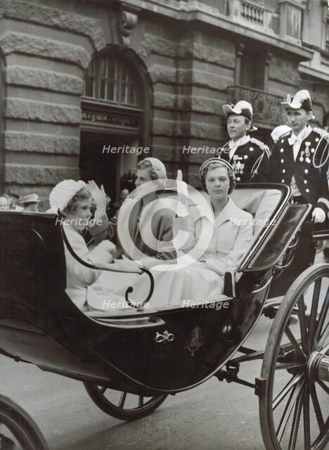 Princesses Desiree, Margareta and Birgitta of Swden, Stockholm, 1951. Artist: Unknown
