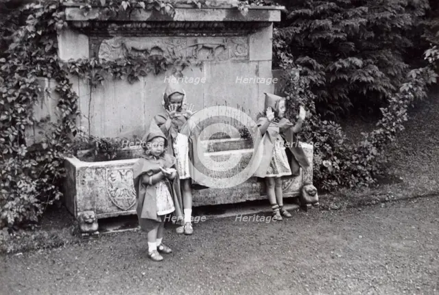 Princesses Desiree, Margaretha and Birgitta of Sweden, 1942. Creator: Karl Sandels.