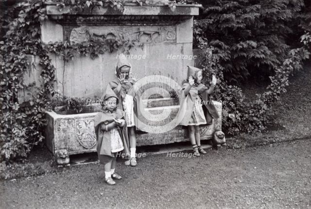 Princesses Desiree, Margaretha and Birgitta of Sweden, 1942. Creator: Karl Sandels.