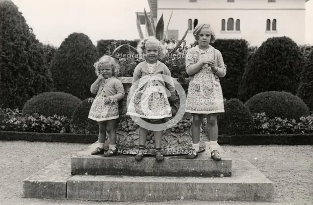 Princesses Desiree, Birgitta and Margaretha of Sweden 1942. Creator: Karl Sandels.