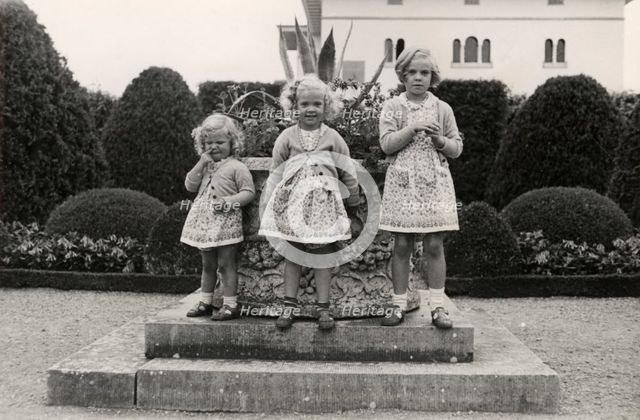 Princesses Desiree, Birgitta and Margaretha of Sweden 1942. Creator: Karl Sandels.