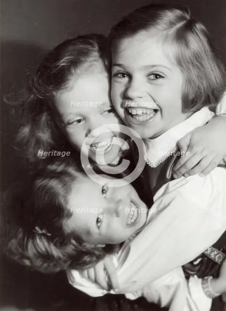 Princesses Desiree, Birgitta and Margaretha of Sweden, Haga Castle, Stockholm, 1943. Creator: Karl Sandels.