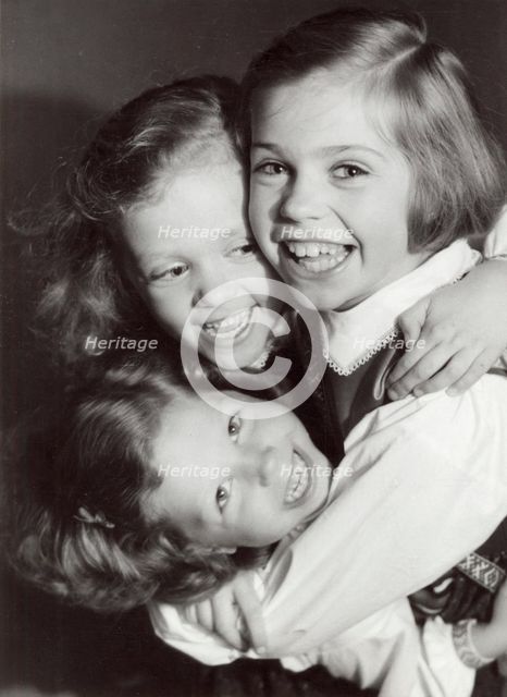 Princesses Desiree, Birgitta and Margaretha of Sweden, Haga Castle, Stockholm, 1943. Creator: Karl Sandels.