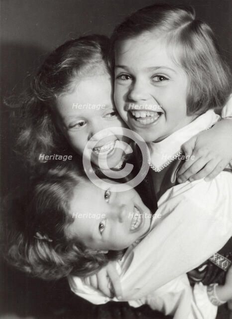 Princesses Desiree, Birgitta and Margaretha of Sweden, Haga Castle, Stockholm, 1943. Artist: Karl Sandels