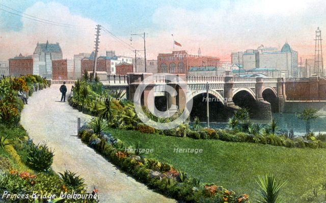 Princes Bridge, Melbourne, Australia, 1912. Artist: Unknown