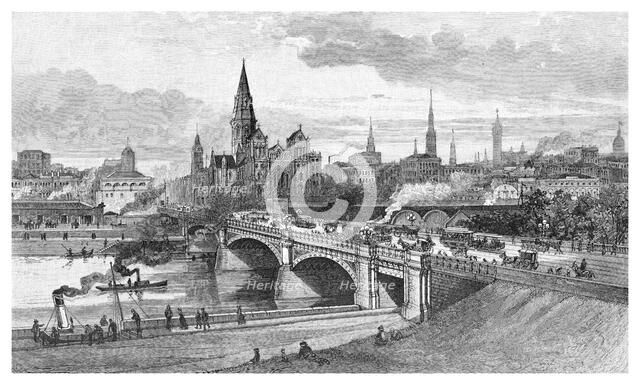 Princes Bridge, Melbourne, Victoria, Australia, 1886. Artist: Unknown