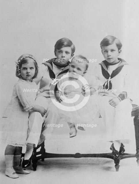 Princes Gustaf Adolf - Sigvard & Bertil & Princess Ingrid of Sweden, between c1910 and c1915. Creator: Bain News Service.