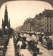 Princes Street, Edinburgh 1896. Creator: Works and Sun Sculpture Studios