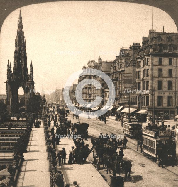 'Princes Street, Edinburgh', 1896. Creator: Works and Sun Sculpture Studios.