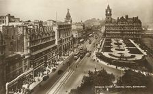 Princes Street Looking East, Edinburgh c1920s. Creator: Unknown