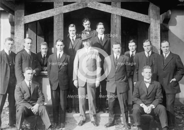 Princeton University students with Woodrow Wilson, 1913. Creator: Harris & Ewing.