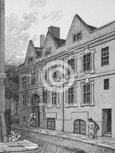 Principal entrance to Leathersellers' Hall, City of London, 1801 (1911). Artist: Unknown.