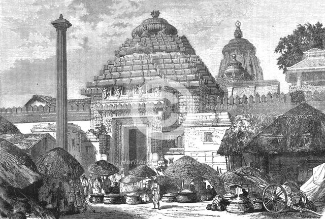 'Principal Entrance to the Temple of Juggernath; Notes on the Ancient Temples of India', 1875. Creator: Unknown.