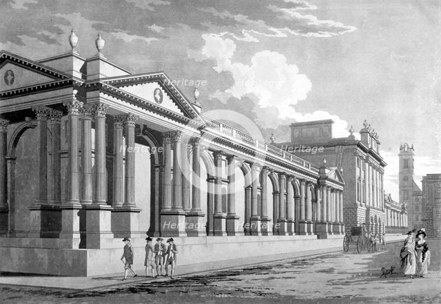 Principal front of the Bank of England, City of London, 1790.                                    Artist: Thomas Malton II